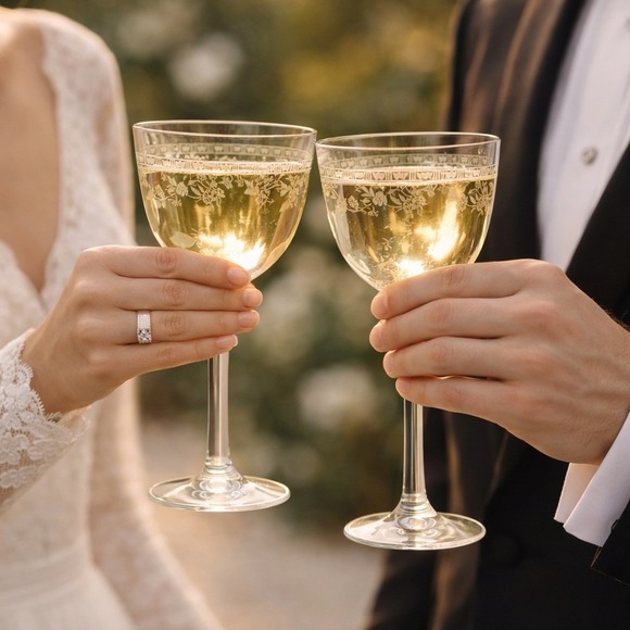 Noritake Other - 2 Noritake Morning Jewel Champagne Glasses Vintage 80s Lead Crystal Flutes Toast